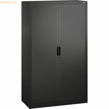 4050646267622 - Rollladenschrank mit Horizontal-Jalousie HxBxT 1660 x 1000 x 420 mm 3 Fachböden 4 Ordnerhöhen schwarzgrau C+P 4050646267622 - Rollladenschrank mit Horizontal-Jalousie HxBxT 1660 x 1000 x 420 mm 3 Fachböden 4 Ordnerhöhen schwarzgrau C+P