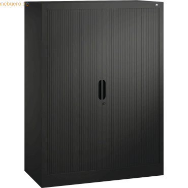 4050646281475 - Rollladenschrank mit Horizontal-Jalousie HxBxT 1345 x 1000 x 420 mm 3 Fachböden 35 Ordnerhöhen schwarzgrau C+P 4050646281475 - Rollladenschrank mit Horizontal-Jalousie HxBxT 1345 x 1000 x 420 mm 3 Fachböden 35 Ordnerhöhen schwarzgrau C+P
