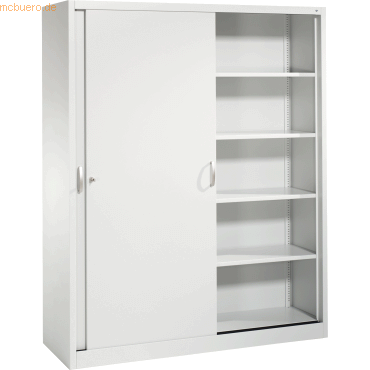 4050646330128 - ACURADO Schiebetürenschrank 8 Fachböden HxBxT 1950 x 1600 x 500 mm lichtgrau C+P