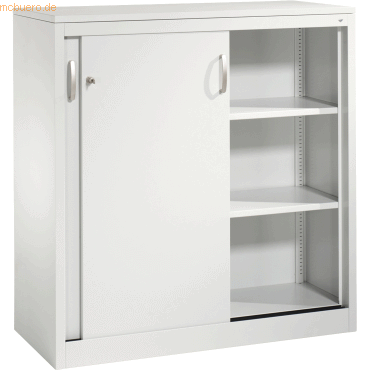 4050646334676 - C+P Sideboard mit Schiebetüren Acurado H1200xB1200xT500mm Korpus Lichtgrau Fronten Lichtgrau Anzahl Fächer 2