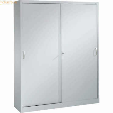 4050646341421 - C+P Schiebetürenschrank Acurado H1950xB1600xT400mm Korpus Weißaluminium Fronten Weißaluminium Anzahl Fächer 8