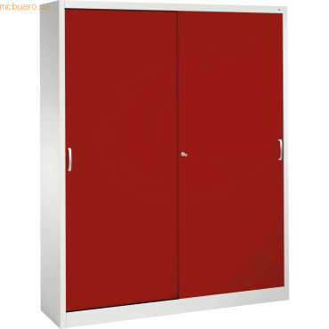 4050646398630 - C+P Schiebetürenschrank Acurado H1950xB1600xT400mm Korpus Lichtgrau Fronten Rubinrot Anzahl Fächer 8 4050646398630 - C+P Schiebetürenschrank Acurado H1950xB1600xT400mm Korpus Lichtgrau Fronten Rubinrot Anzahl Fächer 8
