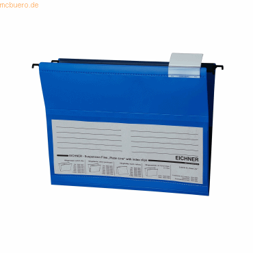 4052301008830 - Eichner Hängetaschen für Formate bis Din A4 PVC 10 Stück blau 4052301008830 - Eichner Hängetaschen für Formate bis Din A4 PVC 10 Stück blau