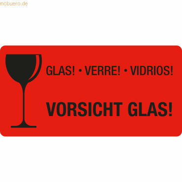 4052301100732 - Warnetiketten rot »Vorsicht Glas!« 100 x 50 cm 4052301100732 250 Stück 4052301100732 - Warnetiketten rot »Vorsicht Glas!« 100 x 50 cm 4052301100732 250 Stück