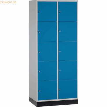 4052574730292 - INTRO Stahl-Schließfachschrank Fachhöhe 345 mm BxT 820 x 600 mm 10 Fächer Korpus lichtgrau Türen lichtblau 4052574730292 - INTRO Stahl-Schließfachschrank Fachhöhe 345 mm BxT 820 x 600 mm 10 Fächer Korpus lichtgrau Türen lichtblau