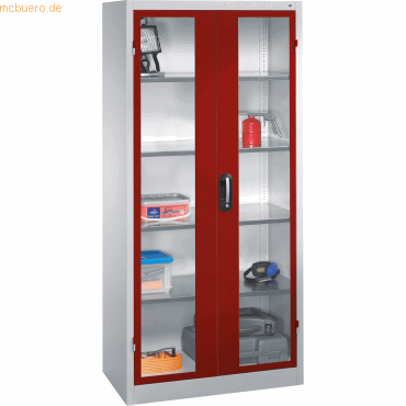 4052574768776 - CP Stahlschrank 8921-055 1050-80 lichtgrau rubinrot Acrylglas 930 x 500 x 1950 cm aufgebaut 4052574768776 - CP Stahlschrank 8921-055 1050-80 lichtgrau rubinrot Acrylglas 930 x 500 x 1950 cm aufgebaut