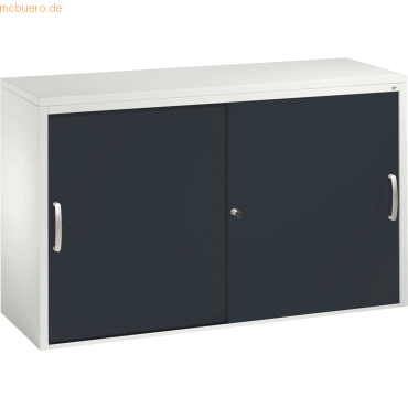4052574957248 - C+P Sideboard mit Schiebetüren Acurado H720xB1200xT400mm Korpus Lichtgrau Fronten Schwarzgrau Anzahl Fächer 2 4052574957248 - C+P Sideboard mit Schiebetüren Acurado H720xB1200xT400mm Korpus Lichtgrau Fronten Schwarzgrau Anzahl Fächer 2