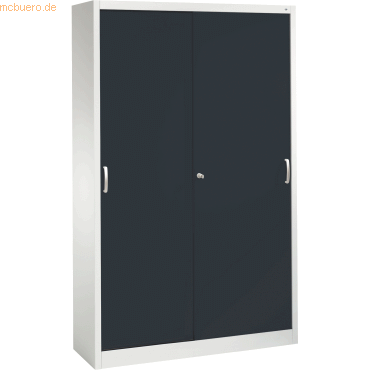 4052574992935 - C+P Schiebetürenschrank Acurado H1950xB1200xT400mm Korpus Lichtgrau Fronten Schwarzgrau Anzahl Fächer 4