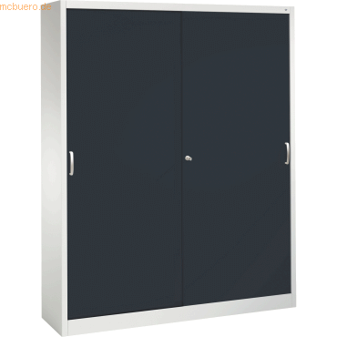 4052574992959 - C+P Schiebetürenschrank Acurado H1950xB1600xT400mm Korpus Lichtgrau Fronten Schwarzgrau Anzahl Fächer 8