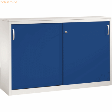 4052574994021 - C+P Sideboard mit Schiebetüren Acurado H1000xB1600xT400mm Korpus Lichtgrau Fronten Enzianblau Anzahl Fächer 2 4052574994021 - C+P Sideboard mit Schiebetüren Acurado H1000xB1600xT400mm Korpus Lichtgrau Fronten Enzianblau Anzahl Fächer 2