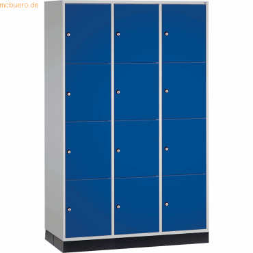 4053597240836 - INTRO Stahl-Schließfachschrank Fachhöhe 435 mm BxT 1220 x 600 mm 12 Fächer Korpus lichtgrau Türen enzianblau 4053597240836 - INTRO Stahl-Schließfachschrank Fachhöhe 435 mm BxT 1220 x 600 mm 12 Fächer Korpus lichtgrau Türen enzianblau