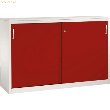 4053597275395 - C+P Sideboard mit Schiebetüren Acurado H1000xB1600xT400mm Korpus Lichtgrau Fronten Rubinrot Anzahl Fächer 2 4053597275395 - C+P Sideboard mit Schiebetüren Acurado H1000xB1600xT400mm Korpus Lichtgrau Fronten Rubinrot Anzahl Fächer 2