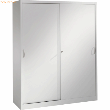 4053597279324 - C+P Schiebetürenschrank Acurado H1950xB1600xT500mm Korpus Weißaluminium Fronten Weißaluminium Anzahl Fächer 8