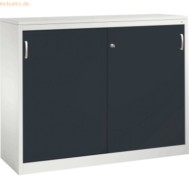 4053597281259 - C+P Sideboard mit Schiebetüren Acurado H1200xB1600xT500mm Korpus Lichtgrau Fronten Schwarzgrau Anzahl Fächer 4