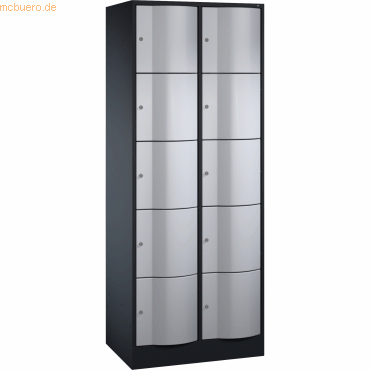 4053597377341 - Schließfachschrank Resisto 8570-272 Metall 2 Abteile mit 10 Fächern abschließbar 77x195cm (BxH) silber 4053597377341 - Schließfachschrank Resisto 8570-272 Metall 2 Abteile mit 10 Fächern abschließbar 77x195cm (BxH) silber
