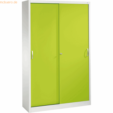 4053597535086 - C+P Schiebetürenschrank Acurado H1950xB1200xT400mm Korpus Lichtgrau Fronten Viridingrün Anzahl Fächer 4 4053597535086 - C+P Schiebetürenschrank Acurado H1950xB1200xT400mm Korpus Lichtgrau Fronten Viridingrün Anzahl Fächer 4