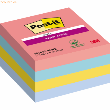 4054596278066 - Haftnotizen 2028-SS-RBWC Super Sticky Rainbow Collection 76x76mm pink türkis orange blau quadratisch 4054596278066 440 Blatt 4054596278066 - Haftnotizen 2028-SS-RBWC Super Sticky Rainbow Collection 76x76mm pink türkis orange blau quadratisch 4054596278066 440 Blatt
