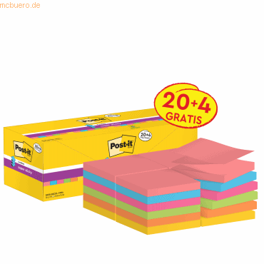4054596856035 - Haftnotizen R330 SSCOL VP24 Super Sticky Z-Notes Promotion 76x76mm blau gelb grün orange rosa quadratisch 4054596856035 24 Stück 4054596856035 - Haftnotizen R330 SSCOL VP24 Super Sticky Z-Notes Promotion 76x76mm blau gelb grün orange rosa quadratisch 4054596856035 24 Stück