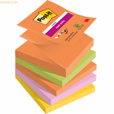 Post-it Haftnotiz Super Sticky Z-Notes Boost Collection 76x75mm 90 Bla