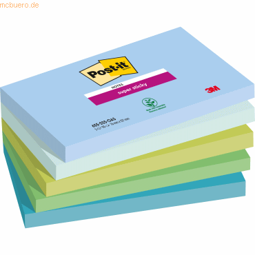 4054596924376 - Haftnotizen 655-5SS-OAS Super Sticky Notes Oasis Collection 127x76mm denimblau mint limonengrün immergrün seeglasgrün rechte 5 Stück 4054596924376 - Haftnotizen 655-5SS-OAS Super Sticky Notes Oasis Collection 127x76mm denimblau mint limonengrün immergrün seeglasgrün rechte 5 Stück