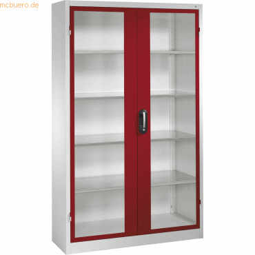 4055404458632 - CP Stahlschrank 8930-055 9360-80 lichtgrau rubinrot Acrylglas 1200 x 400 x 1950 cm aufgebaut 4055404458632 - CP Stahlschrank 8930-055 9360-80 lichtgrau rubinrot Acrylglas 1200 x 400 x 1950 cm aufgebaut
