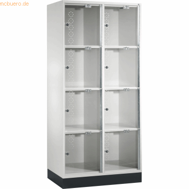 4056443114183 - INTRO Stahl-Schließfachschrank mit Acrylglastür HxBxT 1750 x 820 x 500 mm Fachhöhe 380 mm 8 Fächer Korpus lichtgrau 4056443114183 - INTRO Stahl-Schließfachschrank mit Acrylglastür HxBxT 1750 x 820 x 500 mm Fachhöhe 380 mm 8 Fächer Korpus lichtgrau