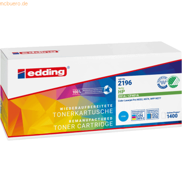 4057305045263 - Toner ersetzt HP 201A (CF401A) Kompatibel Cyan 1400 Seiten EDD-2196 18-2196 4057305045263 - Toner ersetzt HP 201A (CF401A) Kompatibel Cyan 1400 Seiten EDD-2196 18-2196
