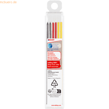 4057305063106 - edding 8881 Ersatzminen für Tieflochmarker-Bleistift grau 6 St 4057305063106 - edding 8881 Ersatzminen für Tieflochmarker-Bleistift grau 6 St