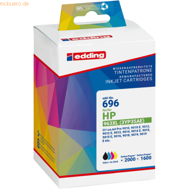 4057305064509 - edding EDD-696 schwarz cyan magenta gelb Druckerpatrone kompatibel zu HP 963XL (3YP35AE) 4er-Set 4057305064509 - edding EDD-696 schwarz cyan magenta gelb Druckerpatrone kompatibel zu HP 963XL (3YP35AE) 4er-Set