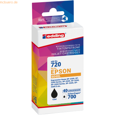 4057305068897 - edding EDD-720 schwarz Druckerpatrone kompatibel zu EPSON 604XL (T10H1) 4057305068897 - edding EDD-720 schwarz Druckerpatrone kompatibel zu EPSON 604XL (T10H1)