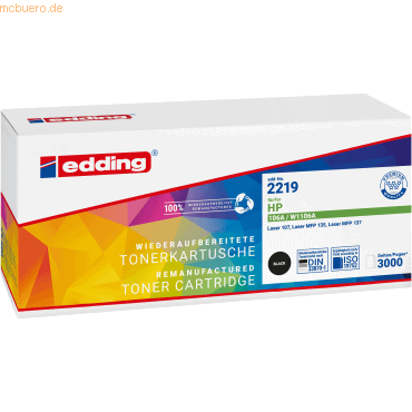 4057305069030 - edding EDD-2219 schwarz Toner kompatibel zu HP 106A (W1106A) 4057305069030 - edding EDD-2219 schwarz Toner kompatibel zu HP 106A (W1106A)