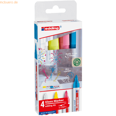 4057305072351 - Glasboardmarker 95 4-95-4-1 weiß gelb pink hellblau 15-3mm Rundspitze 4057305072351 4 Stück 4057305072351 - Glasboardmarker 95 4-95-4-1 weiß gelb pink hellblau 15-3mm Rundspitze 4057305072351 4 Stück