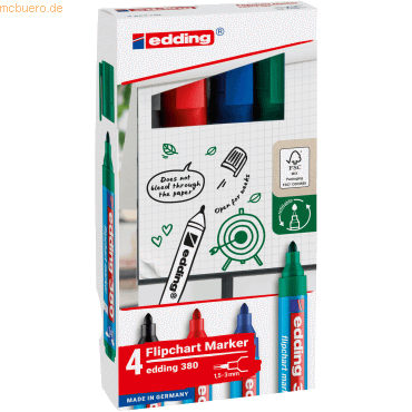 4057305072429 - Flipchart-Marker 380 4-380-4-2 Pack 4-farbig sortiert 15-3mm Rundspitze 4057305072429 4 Stück 4057305072429 - Flipchart-Marker 380 4-380-4-2 Pack 4-farbig sortiert 15-3mm Rundspitze 4057305072429 4 Stück