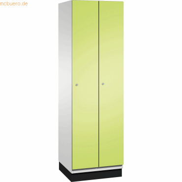 4059369431587 - CAMBIO Garderobenschrank mit Stahlblech-Türen 2 Abteile Breite 600 mm Korpus lichtgrau Tür viridingrün 4059369431587 - CAMBIO Garderobenschrank mit Stahlblech-Türen 2 Abteile Breite 600 mm Korpus lichtgrau Tür viridingrün