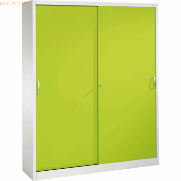 4059369442187 - C+P Schiebetürenschrank Acurado H1950xB1600xT400mm Korpus Lichtgrau Fronten Viridingrün Anzahl Fächer 8 4059369442187 - C+P Schiebetürenschrank Acurado H1950xB1600xT400mm Korpus Lichtgrau Fronten Viridingrün Anzahl Fächer 8