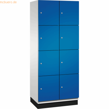 4059369443825 - CAMBIO Schließfachschrank mit Stahlblech-Türen 8 Fächer Breite 800 mm Korpus lichtgrau Tür enzianblau 4059369443825 - CAMBIO Schließfachschrank mit Stahlblech-Türen 8 Fächer Breite 800 mm Korpus lichtgrau Tür enzianblau