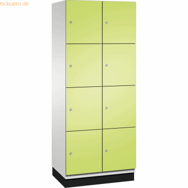 4059369443832 - CAMBIO Schließfachschrank mit Stahlblech-Türen 8 Fächer Breite 800 mm Korpus lichtgrau Tür viridingrün 4059369443832 - CAMBIO Schließfachschrank mit Stahlblech-Türen 8 Fächer Breite 800 mm Korpus lichtgrau Tür viridingrün