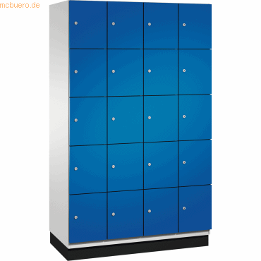 4059369443931 - CAMBIO Schließfachschrank mit Stahlblech-Türen 20 Fächer Breite 1200 mm Korpus lichtgrau Tür enzianblau 4059369443931 - CAMBIO Schließfachschrank mit Stahlblech-Türen 20 Fächer Breite 1200 mm Korpus lichtgrau Tür enzianblau