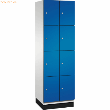 4059369444761 - CAMBIO Schließfachschrank mit Stahlblech-Türen 8 Fächer Breite 600 mm Korpus lichtgrau Tür enzianblau 4059369444761 - CAMBIO Schließfachschrank mit Stahlblech-Türen 8 Fächer Breite 600 mm Korpus lichtgrau Tür enzianblau