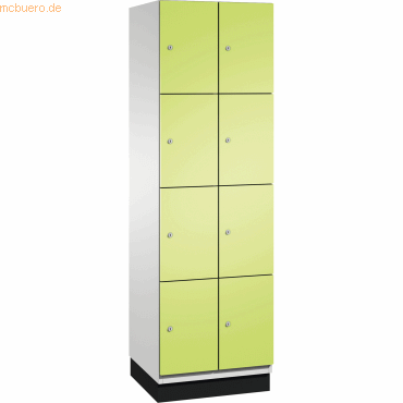4059369444785 - CAMBIO Schließfachschrank mit Stahlblech-Türen 8 Fächer Breite 600 mm Korpus lichtgrau   Tür viridingrün