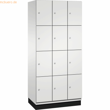 4059369444839 - CAMBIO Schließfachschrank mit Stahlblech-Türen 12 Fächer Breite 900 mm Korpus lichtgrau Tür lichtgrau 4059369444839 - CAMBIO Schließfachschrank mit Stahlblech-Türen 12 Fächer Breite 900 mm Korpus lichtgrau Tür lichtgrau