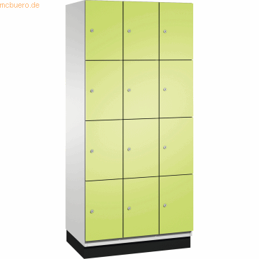 4059369444860 - CAMBIO Schließfachschrank mit Stahlblech-Türen 12 Fächer Breite 900 mm Korpus lichtgrau Tür viridingrün 4059369444860 - CAMBIO Schließfachschrank mit Stahlblech-Türen 12 Fächer Breite 900 mm Korpus lichtgrau Tür viridingrün