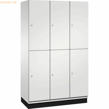 4059369446833 - CAMBIO Fächerschrank mit Garderobenstange 6 Fächer Korpus lichtgrau Tür lichtgrau Breite 1200 mm 4059369446833 - CAMBIO Fächerschrank mit Garderobenstange 6 Fächer Korpus lichtgrau Tür lichtgrau Breite 1200 mm