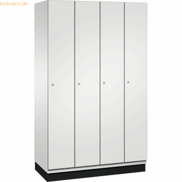 4059369447274 - CAMBIO Garderobenschrank mit Stahlblech-Türen 4 Abteile Breite 1200 mm Korpus lichtgrau Tür lichtgrau 4059369447274 - CAMBIO Garderobenschrank mit Stahlblech-Türen 4 Abteile Breite 1200 mm Korpus lichtgrau Tür lichtgrau