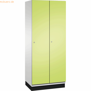 4059369447366 - CAMBIO Garderobenschrank mit Stahlblech-Türen 2 Abteile Breite 800 mm Korpus lichtgrau Tür viridingrün 4059369447366 - CAMBIO Garderobenschrank mit Stahlblech-Türen 2 Abteile Breite 800 mm Korpus lichtgrau Tür viridingrün