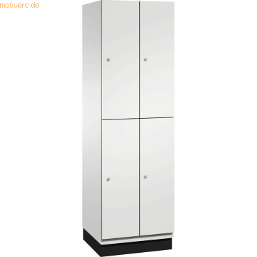 4059369447984 - CAMBIO Fächerschrank mit Garderobenstange 4 Fächer Korpus lichtgrau   Tür lichtgrau Breite 600 mm