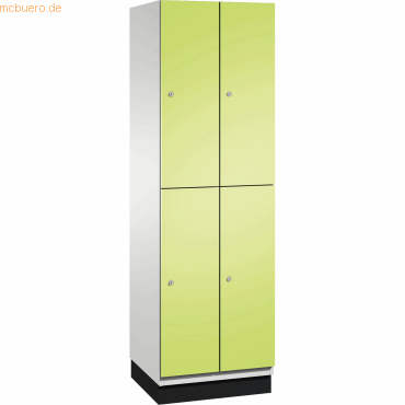 4059369448042 - CAMBIO Fächerschrank mit Garderobenstange 4 Fächer Korpus lichtgrau Tür viridingrün Breite 600 mm 4059369448042 - CAMBIO Fächerschrank mit Garderobenstange 4 Fächer Korpus lichtgrau Tür viridingrün Breite 600 mm