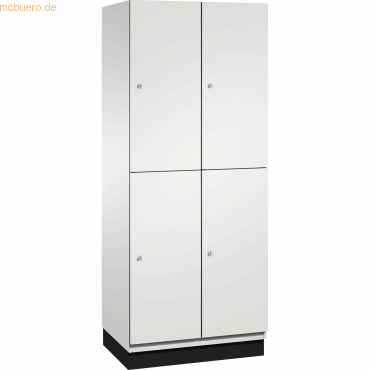 4059369448530 - CAMBIO Fächerschrank mit Garderobenstange 4 Fächer Korpus lichtgrau Tür lichtgrau Breite 800 mm 4059369448530 - CAMBIO Fächerschrank mit Garderobenstange 4 Fächer Korpus lichtgrau Tür lichtgrau Breite 800 mm