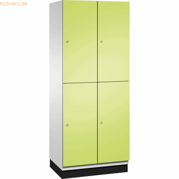 4059369448561 - CAMBIO Fächerschrank mit Garderobenstange 4 Fächer Korpus lichtgrau Tür viridingrün Breite 800 mm 4059369448561 - CAMBIO Fächerschrank mit Garderobenstange 4 Fächer Korpus lichtgrau Tür viridingrün Breite 800 mm