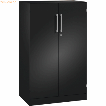 4060061312067 - Flügeltürenschrank ASISTO Höhe 1292 mm Breite 800 mm 2 Fachböden schwarzgrau schwarzgrau C+P